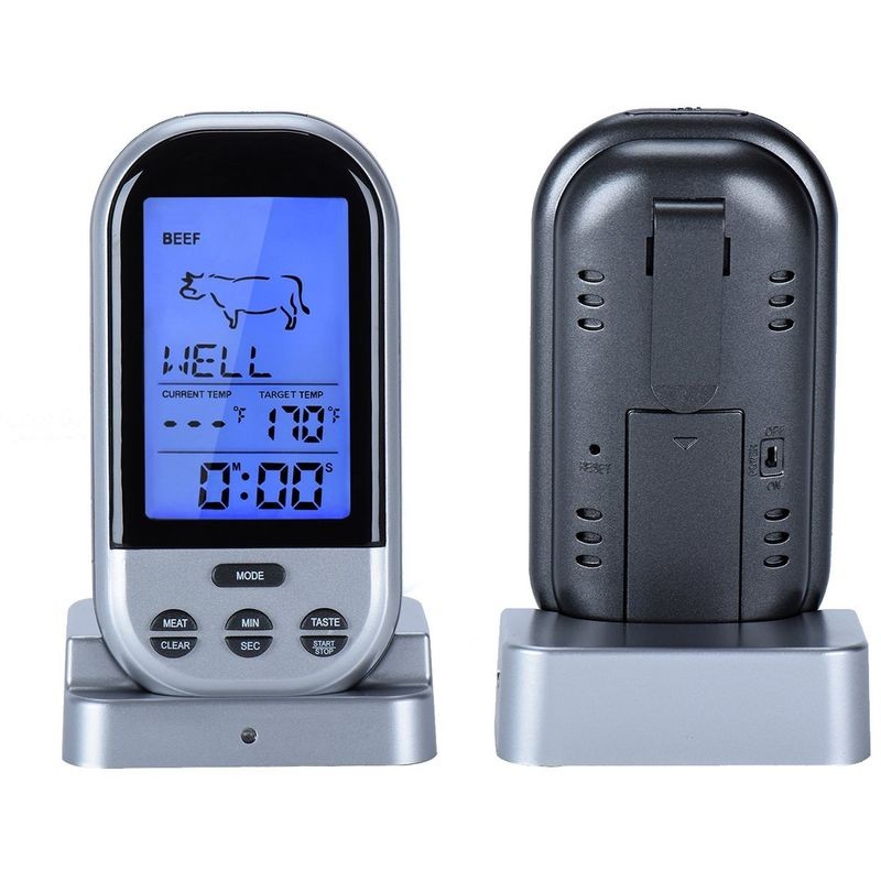 FISHTEC® Thermomètre-Sonde de Cuisson Numérique Sans fil - Four et barbecue - Minuteur et Alarme Boutique en ligne - -0