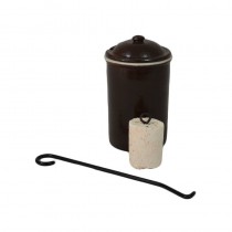 Pot allume-feu en grès + crochet + pierre Boutique en ligne